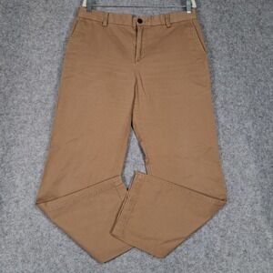 Unbranded Chino Pants Mens 34x30 Tan Brown Cotton Twill Straight Leg Trousers